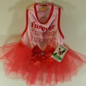 SimplyDog Tutu Apparel Furever Pink Red Velentines NWT